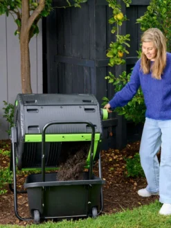 Maze 48 Gallon Compost Tumbler With Cart -Garden Series Store 3 4 crop 8613576 02V