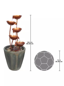 Copper Lotus Cascading Fountain -Garden Series Store 8589843 02V