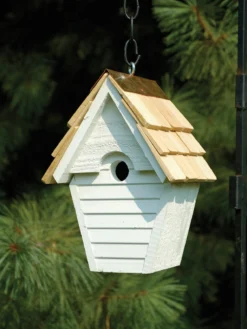Heartwood Wren-in-the-Wind Bird House -Garden Series Store 8591093whw 02v heartwood wren in the wind bird house whitewashed