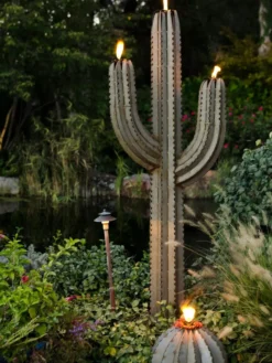 Desert Steel Saguaro Cactus Torches -Garden Series Store 8591452 01V tif