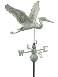 Verde Copper Heron Weathervane, Standard Size -Garden Series Store 8593536 003v copper heron weathervane standard size scaled
