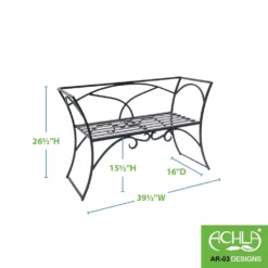 Achla Designs Wrought Iron Arbor Bench With Back 5 Achla Designs Wrought Iron Arbor Bench With Back -Garden Series Store 8598749 03V tif