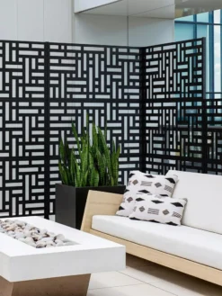 Veradek 3-Panel Privacy Screen Set, Blocks 10 Veradek 3-Panel Privacy Screen Set, Blocks -Garden Series Store 8599185 09V tif