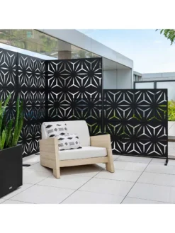 Veradek 2-Panel Privacy Screen Set, Star -Garden Series Store 8599214 09v