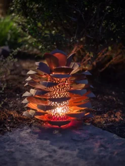 Desert Steel Pine Cone Luminary