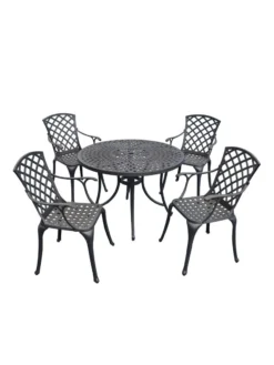 Crosley Sedona Five-Piece Outdoor Dining Set With High Back Armchairs