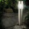 Stainless Steel Bollard Motion Sensor Solar Light With Textured Glass