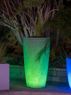 Solar Illuminated Planter Tall Granite, 32" -Garden Series Store 8600183 0683 tif