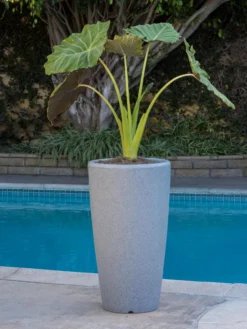 Solar Illuminated Planter Tall Granite, 32" -Garden Series Store 8600183 19645 tif