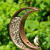 Crescent Moon Bird Feeder With Copper Finish