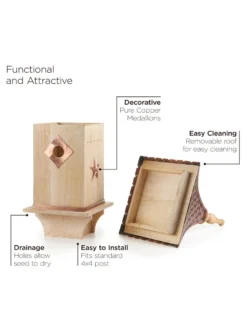 Copper Shingled Roof Bird House -Garden Series Store 8600197 03v