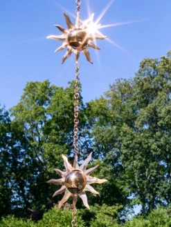Sun Pure Copper Rain Chain, 8-1/2'