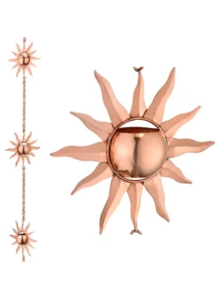 Sun Pure Copper Rain Chain, 8-1/2' -Garden Series Store 8600206 04v