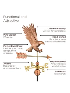 Bald Eagle Copper Weathervane -Garden Series Store 8600276 02v