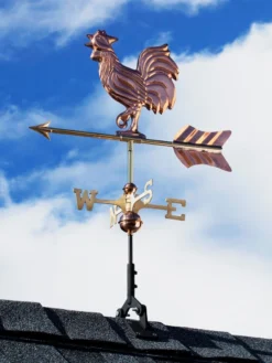 Rooster Cottage Copper Weathervane With Roof Mount -Garden Series Store 8600284 02v