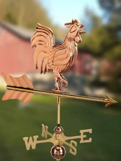 Rooster Garden Copper Weathervane With Pole -Garden Series Store 8600284 05v rooster cottage copper weathervane roof mount 1