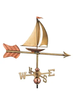 Sailboat Cottage Copper Weathervane With Roof Mount -Garden Series Store 8600347 02v sailboat cottage copper weathervane roof mount