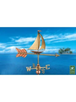 Sailboat Garden Copper Weathervane With Pole -Garden Series Store 8600347 03v sailboat cottage copper weathervane roof mount 1
