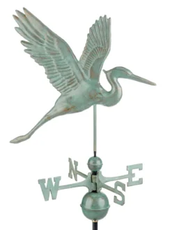 Graceful Blue Heron Copper Weathervane -Garden Series Store 8600374 05v graceful blue heron weathervane blue verde