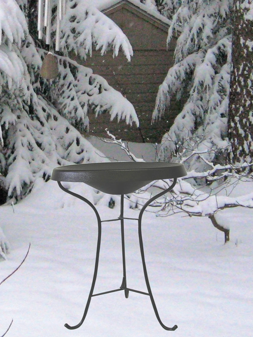 Birds Choice ® Heated Birdbath With Three Legged Black Stand 2 Birds Choice ® Heated Birdbath With Three Legged Black Stand - Image 2