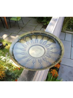 Achla Designs African Daisy Birdbath With Over-the-Rail Bracket -Garden Series Store 8609295 03v