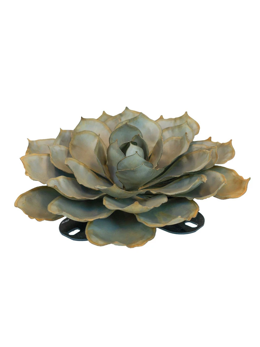 Desert Steel Blue Rose Succulent Sculpture 6 Desert Steel Blue Rose Succulent Sculpture - Image 6