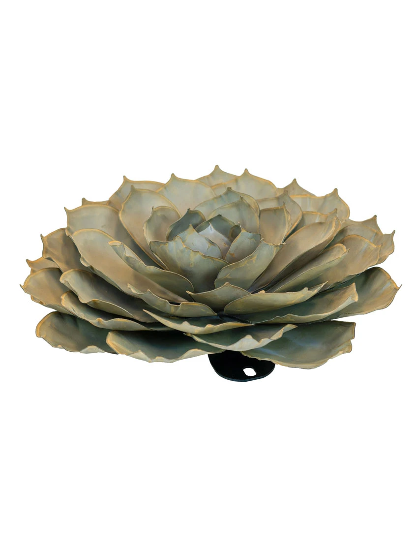 Desert Steel Blue Rose Succulent Sculpture 5 Desert Steel Blue Rose Succulent Sculpture - Image 5