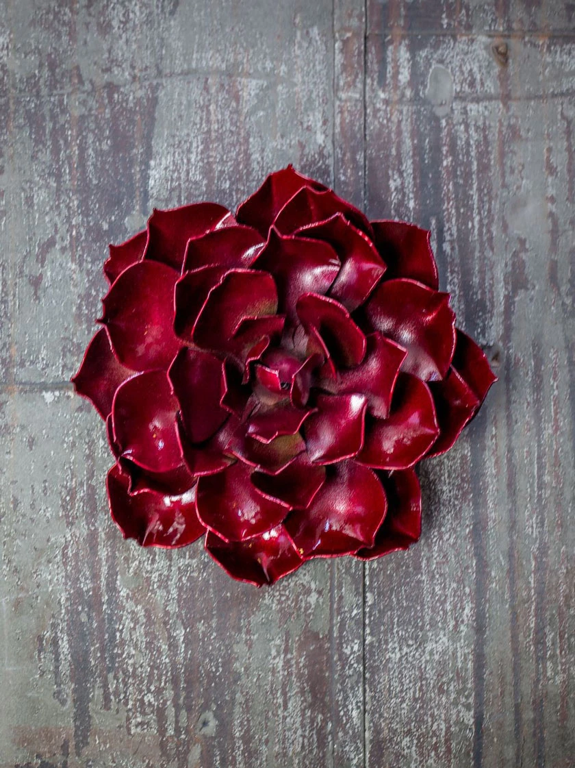 Desert Steel Ruby Rose Succulent Sculpture, Small 1 Desert Steel Ruby Rose Succulent Sculpture, Small