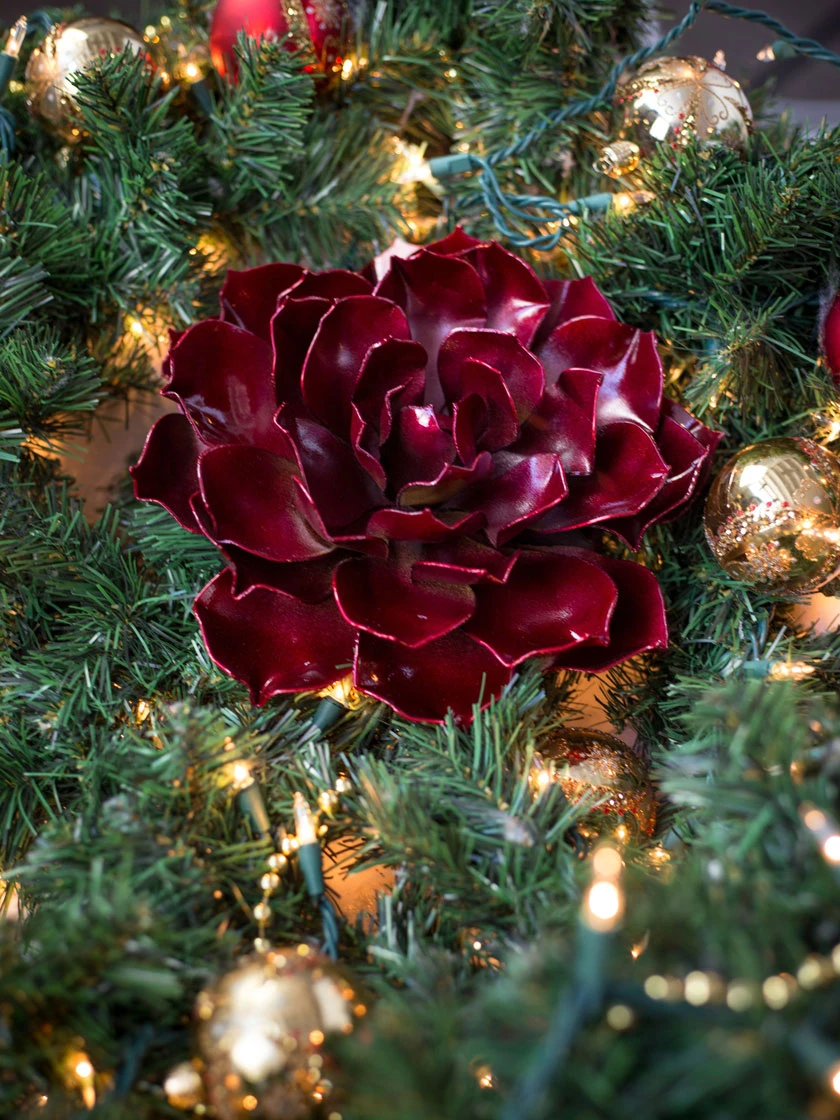 Desert Steel Ruby Rose Succulent Sculpture, Small 3 Desert Steel Ruby Rose Succulent Sculpture, Small - Image 3