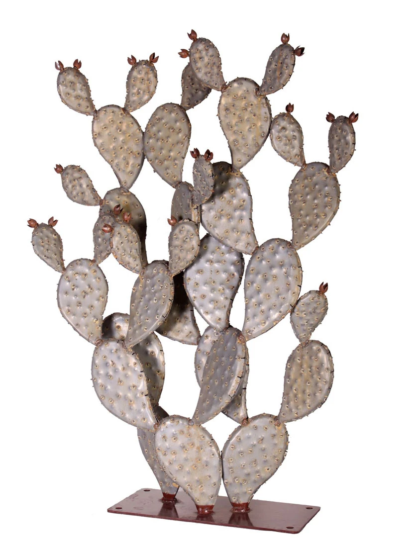 Desert Steel Prickly Pear Cactus Sculpture, Grande 3 Desert Steel Prickly Pear Cactus Sculpture, Grande - Image 3