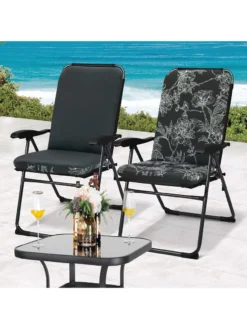 Outdoor Decor™ Seat Pad High Back Cushions, 20" X 45" -Garden Series Store 8611125 102v bkf outdoor seat pad high back cushions 20x45 black flowers