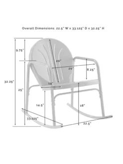 Crosley Griffith 2-piece Outdoor Rocking Chair Set -Garden Series Store 8611577 11v