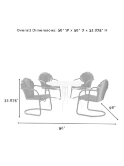 Crosley Tulip 5-piece Outdoor Dining Set -Garden Series Store 8611578 07v