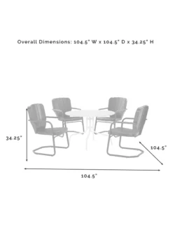 Crosley Ridgeland 5-piece Outdoor Dining Set -Garden Series Store 8611579 06v