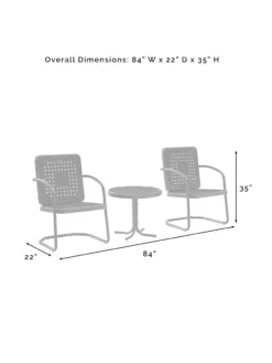 Crosley Bates 3-piece Outdoor Dining Chair Set -Garden Series Store 8611583 08v