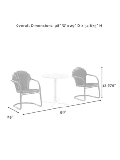 Crosley Tulip 3-piece Outdoor Bistro Set -Garden Series Store 8611591 09v