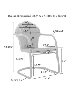 Crosley Tulip 3-piece Outdoor Bistro Set -Garden Series Store 8611591 10v