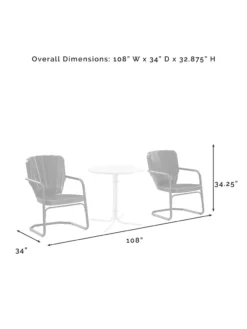 Crosley Ridgeland 3-piece Outdoor Bistro Set -Garden Series Store 8611594 09v