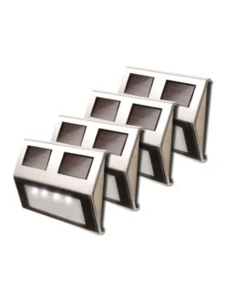 MAXSA® Solar-Powered Metal Deck Light, Set Of 4 15 MAXSA® Solar-Powered Metal Deck Light, Set Of 4 -Garden Series Store 8611691 ss 04v