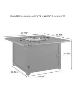 Crosley Dante Metal Fire Table -Garden Series Store 8611944 14v