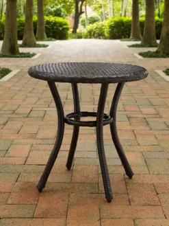 Crosley Palm Harbor Outdoor Wicker Round Side Table -Garden Series Store 8611949 01v palm harbor outdoor wicker round side table