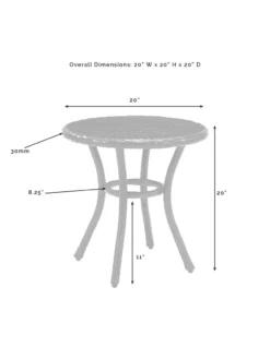 Crosley Palm Harbor Outdoor Wicker Round Side Table -Garden Series Store 8611949 05v