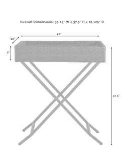 Crosley Palm Harbor Outdoor Wicker Butler Tray -Garden Series Store 8611951 07v