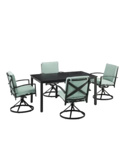 Crosley Kaplan 5Pc Outdoor Dining Set With Swivel Chairs -Garden Series Store 8611955 03v