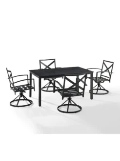 Crosley Kaplan 5Pc Outdoor Dining Set With Swivel Chairs -Garden Series Store 8611955 08v
