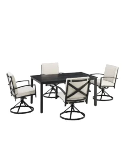 Crosley Kaplan 5Pc Outdoor Dining Set With Swivel Chairs -Garden Series Store 8611955 17v