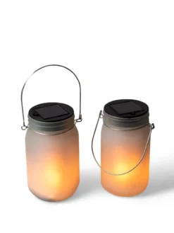 Solar Glass Jar Lantern, Set Of 2 -Garden Series Store 8612012 5856 tif