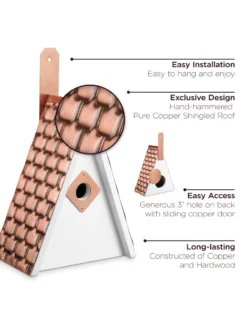 Swiss Chalet Bird House With Copper Roof -Garden Series Store 8612196 04v