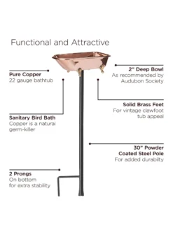 Copper Bathtub Birdbath 9 Copper Bathtub Birdbath -Garden Series Store 8612202 06v