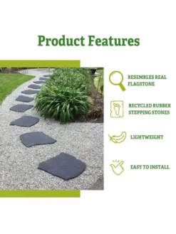 Recycled Rubber Flagstone Stepping Stone -Garden Series Store 8612235 5